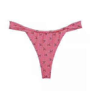 Frankie’s Bikinis x Pink Ladybug Lane Bikini Bottom Plaid XL NWT